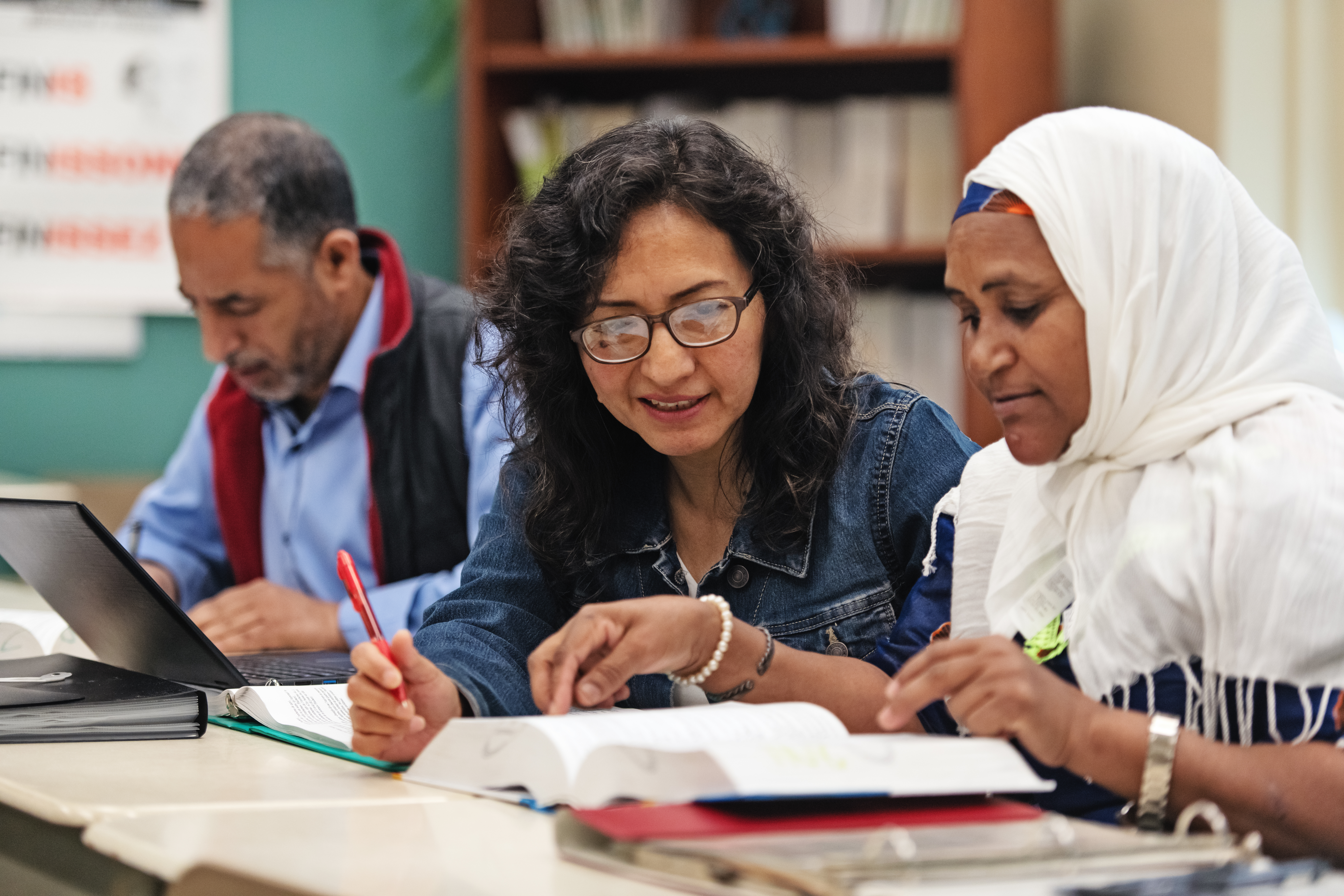 Multi-ethnic adults education classroom